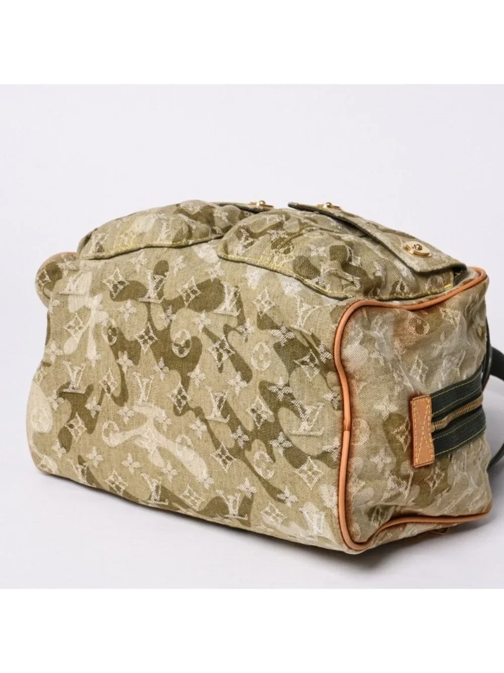 Louis Vuitton Monogram Moflage Denim Jasmine Handbag Khaki Takashi Murakami